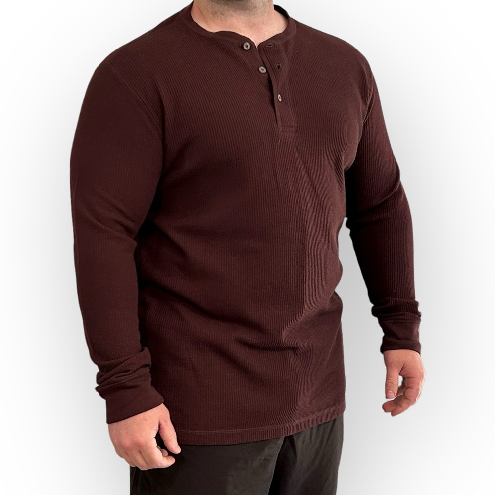 Waffle Knit Henley XXL Shirt